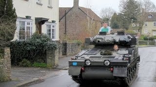 preview picture of video 'CVR(T) Sabre on the Road - Tracked Road Legal Light Tank'