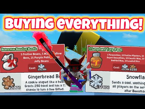 Spending 2,000 Gingerbread Bears to BUY ENTIRE Beesmas Catalog! (Bee Swarm)