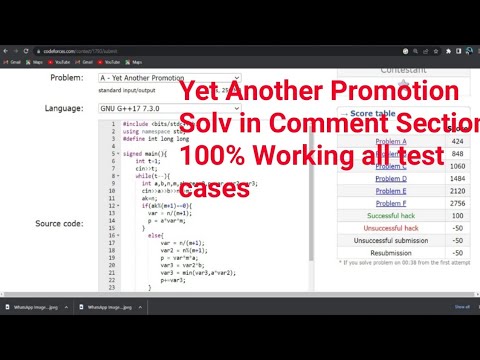 Yet Another Promotion codeforces Solution|| div2 Codeforces solution