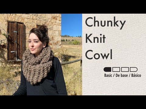 Chunky Knitted Cowl Tutorial | Continental Knitting Style | Beginner Level Knit Project