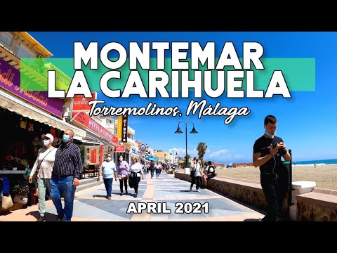 Montemar to La Carihuela Busy Sunday Noon Update April 2021 Costa del Sol | Málaga, Spain [4K 60fps]