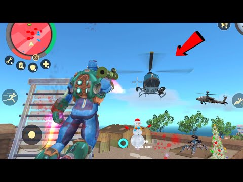 Rope Hero: Vice Town (Rope Hero Destroy Police Helicopter with RPG Launcher) Rope Hero Fight on Air