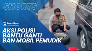 Viral Video Kapolres Karawang Tak Segan Bantu Ganti Ban Mobil Pemudik di Tol Jakarta-Cikampek