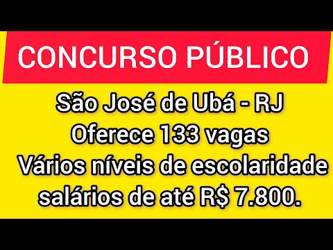 São José de Ubá/RJ CONCURSO PÚBLICO diversas vagas!!!