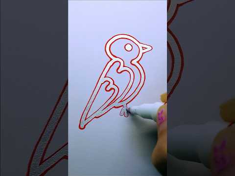 Drawing a bird with numbers 1 to 7🐦🐦 step by step #shorts #drawing #bird #howtodraw  #easydrawing