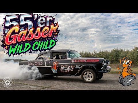 1955 Chevrolet Bel Air Gasser 1/4 Meile/Street/Burnoutmonster 2Lane Blacktoo