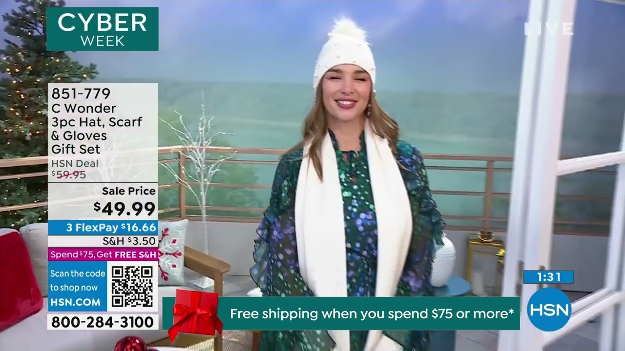 C Wonder by Christian Siriano 3piece Hat, Scarf   Gloves...