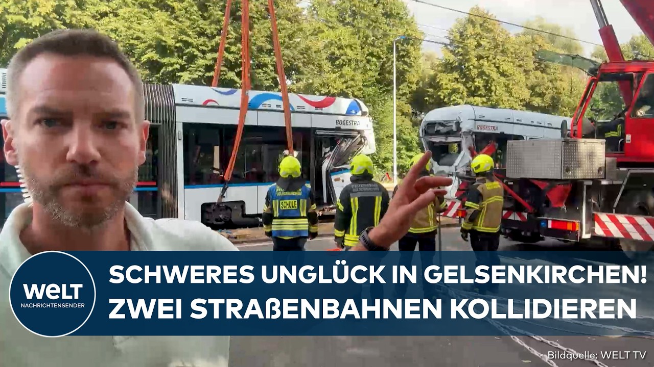 GELSENKIRCHEN: Zwei Straßenbahnen kollidieren! Viele schwerverletzte bei Tram-Tragödie