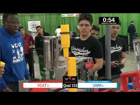 2015 VEXU Q153 - VCAT vs UWM - 63 to 50-Division Div-VEX U-VEX Worlds 2015