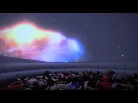 Inside one of the UK's Best Mobile Planetarium for schools.