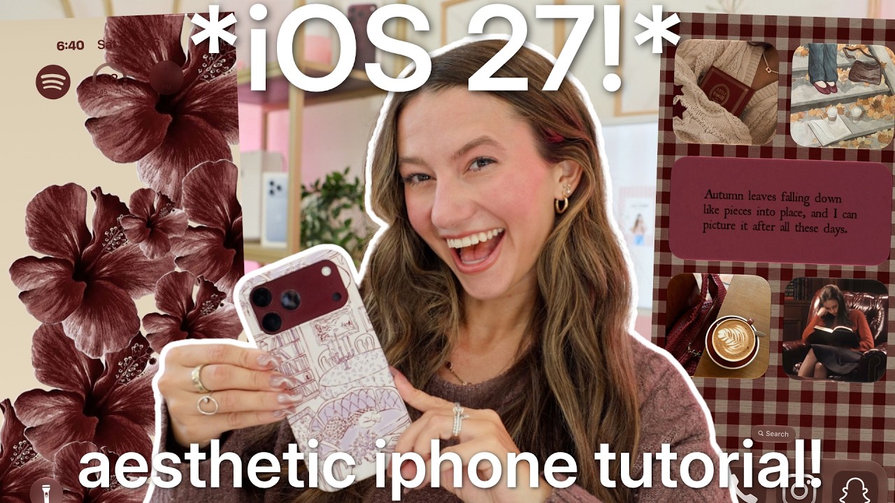 customizing my iPHONE 18 PRO MAX with iOS 27 to be AESTHETIC! *burgundy iphone customization*