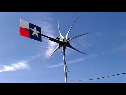 The Texas Windzilla spinning in 30mph gusts