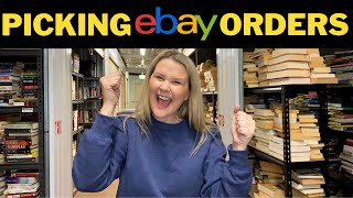 HOW I PICK AND PACK ORDERS FOR MY ONLINE BOOK STORE || Selling Books on eBay
