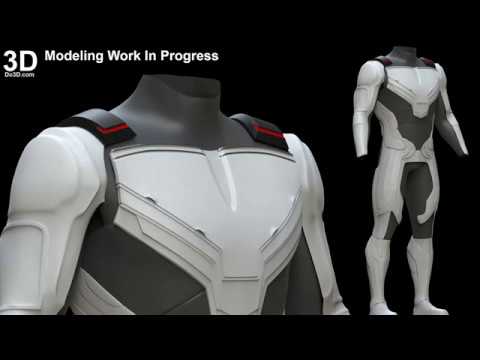 Avengers 4 Quantum Realm Captain America Tony Stark White Suit Armor 3D printable Model STL file