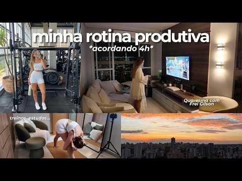 MINHA ROTINA PRODUTIVA acordando 4h da manhã | quaresma, estudos, treinos…