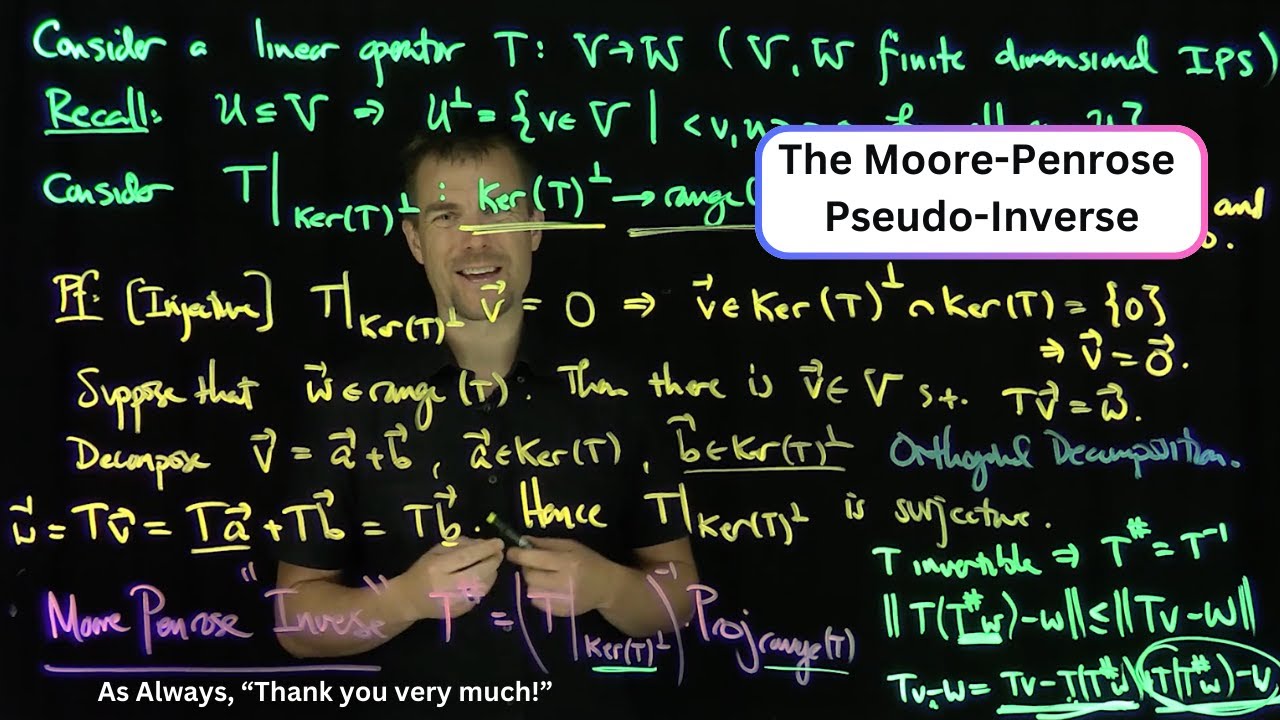 The Moore Penrose Pseudo Inverse