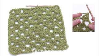 How to crochet a granny square back and forth
