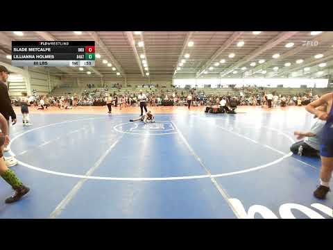 80 lbs Rr Rnd 2   Slade Metcalfe, Indiana Outlaws Green vs Lillianna Holmes, 84 Athletes