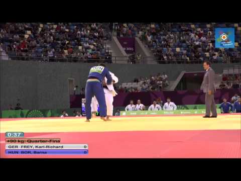 Barna Bor vs Karl-Richard Frey European judo teams championships - Baku 2015