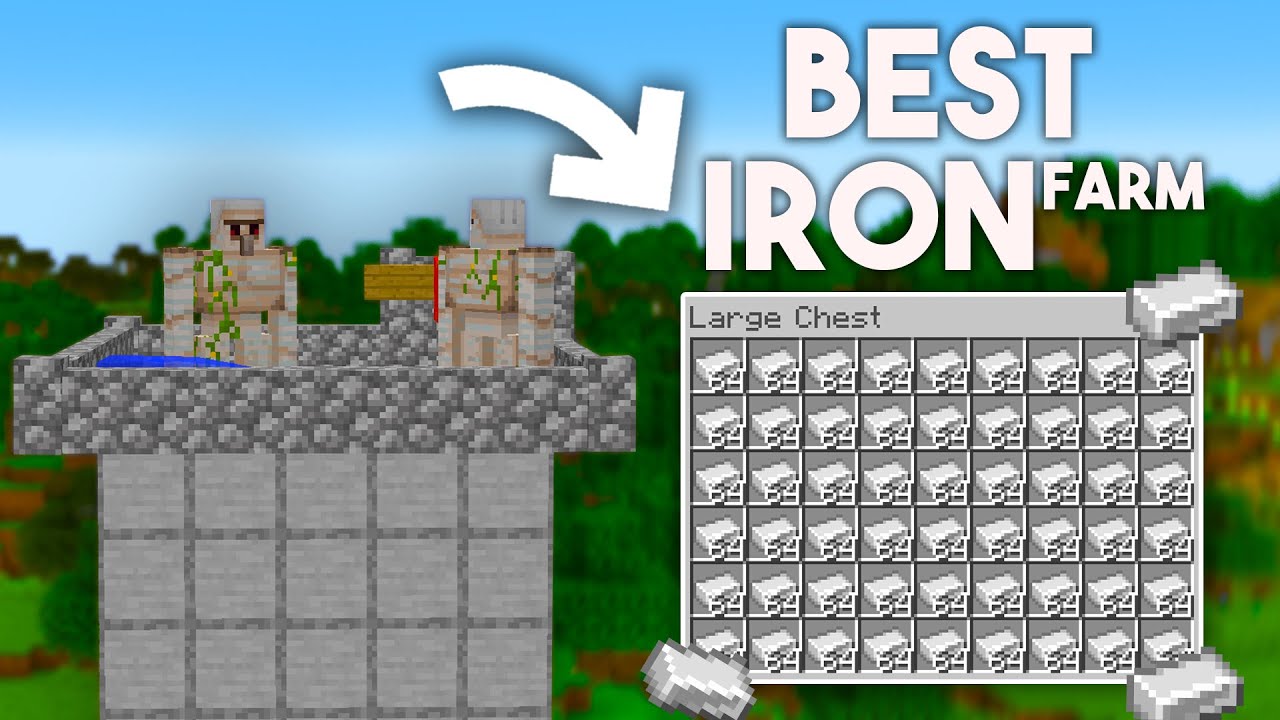 The Best IRON Farm in Minecraft bedrock Tutorial 1.20! (MCPE/Xbox/PS4