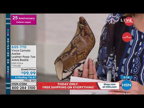 Vince Camuto Azalea Leather PeepToe Ankle Bootie