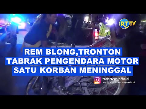 Diduga Rem Blong, Truk Tronton Tabrak Pengendara di Brebes