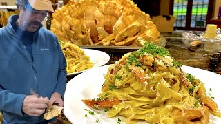 The Best CHICKEN OF THE WOODS Mushroom Pasta | Growing Mushrooms on Woodland Farm