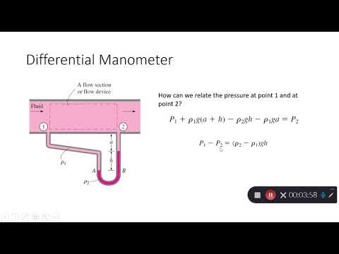Fluid Mechanics - Chapter 2 - Differential Manometer