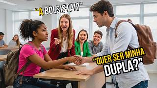 Todos riam da garota POBRE na FACULDADE... até o dia em que uma pergunta calou a escola inteira