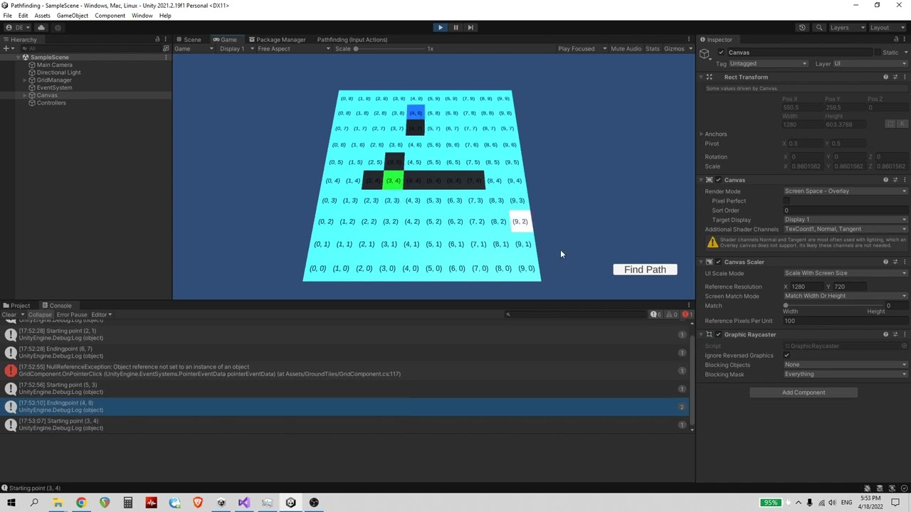 Basic Breadth First Search PathFinding Test - Show - GameDev.tv