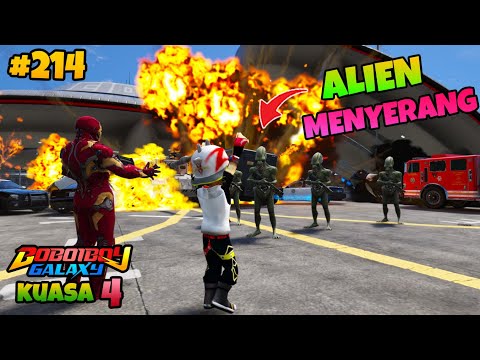 GTA 5 MOD BOBOIBOY KUASA SUPRA DAN IRONMAN DI SERANG ALIEN