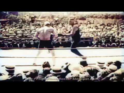 Jack Dempsey Sparring Big Bill Tate in Full Color - 1919