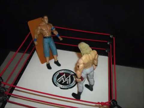 Edge spears John Cena through a Table! (wwe stopmotion)