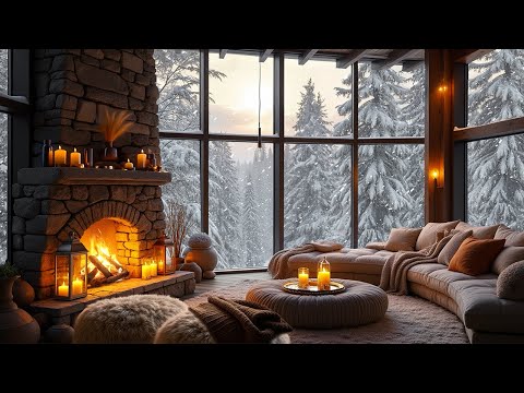 Warm Winter Hideout in the Forest ❄️🔥 Cozy Cabin Fireplace Ambience