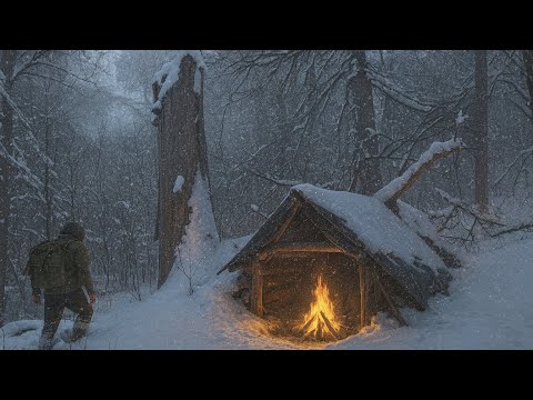3 Days Solo Winter Camping – Deep Snow, No Tent, Below -8°C | Bushcraft & Survival
