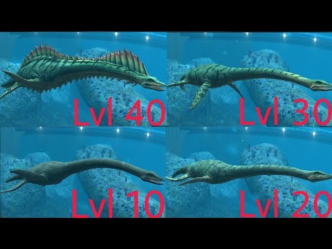 ELASMOSAURUS Max Level 40 - Level 30 - Level 20 - Level 10 || Jurassic World The Game