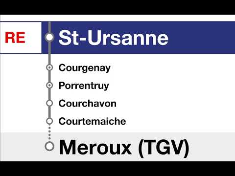 annonces CFF / SBB Ansagen • RE • Biel/Bienne – Delémont – Porrentruy – Delle – Meroux TGV