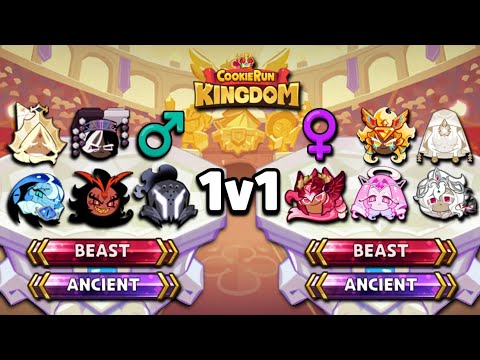 each male ancient & beast cookie vs each female ancient & beast cookie
