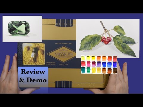 Mission Gold Watercolor REVIEW & Demo (Pure Pigment Set)
