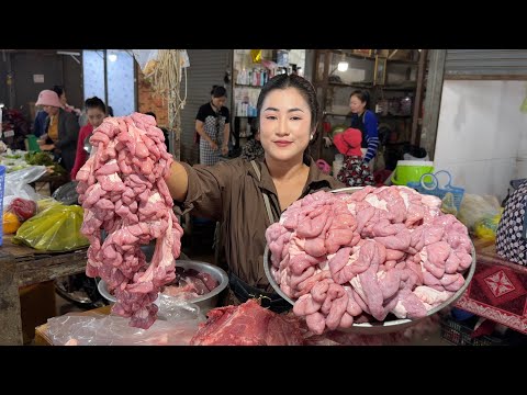 Market show: Buy pork intestine and cooking | Pork intestines recipes