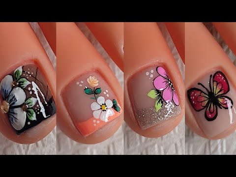 Varios DISEÑOS DE UÑAS 💅 |uñas de PIES 🦶 DECORADAS 🌸🦶💅😍