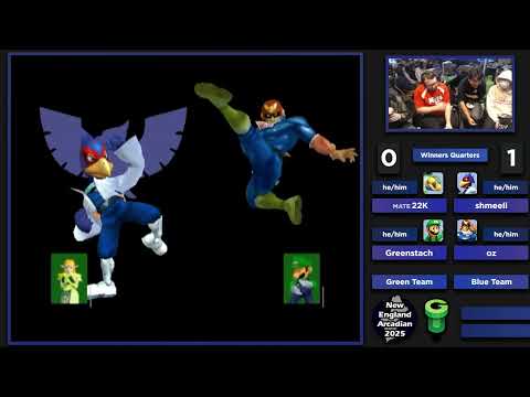 NE Melee Arcadian 2025 - 22K/Greenstach (Green) vs. shmeeli/oz (Blue) - SSBM Doubles WQF