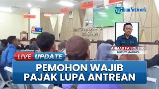 Asyik Nonton Pertandingan Piala Dunia di Samsat Bangkalan, Pemohon Wajib Pajak Lupa Antrean