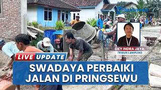 Kesal Jalan Rusak Parah, Warga Dusun Tambah Mulyo Pringsewu Lampung Pilih Cor Jalan Desa 150 Meter