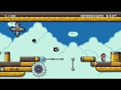 Super Mario Maker - SMA4: Super Mario Bros. 3 e-Reader remake E-12: Airship 1 by Nigge 1AB