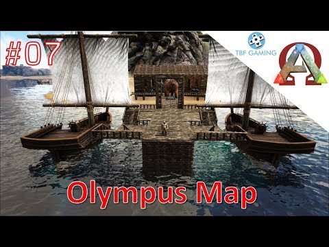 Olympus Map! E07 - Ark Survival Evolved - Building the Dock and Hyena Tames!