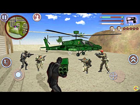 Black Panther Rope Hero Vice Town Crime Simulator #6 - Fun at Military Base - Android Gameplay