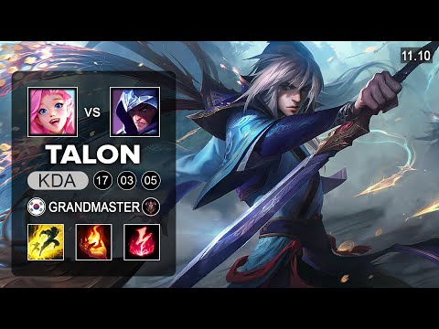 Talon Mid vs Seraphine - KR Grandmaster Patch 11.10