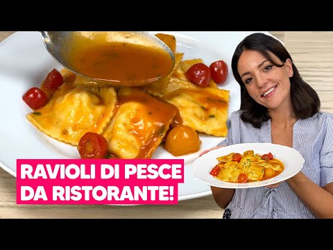 RAVIOLI DI PESCE 🐟​  Il primo piatto semplice e raffinato, perfetto per le feste!