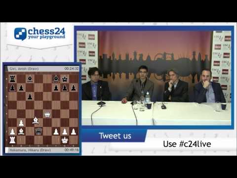Nakamura and Anish Giri analyse their game - Post Conference - London Chess Classic 2014